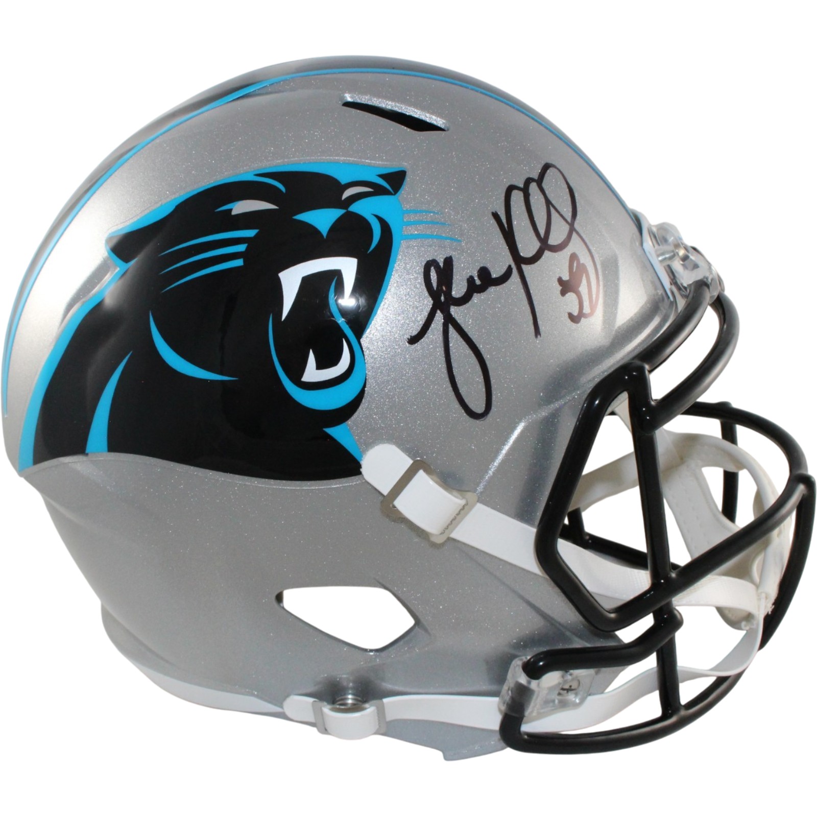 Luke Kuechly Autographed Carolina Panthers F/S Helmet Beckett Witness 56868 1 Luke Kuechly Autographed Carolina Panthers F/S Helmet Beckett Witness 56868