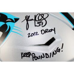 Luke Kuechly Signed Carolina Panthers SpeedFlex Helmet DROY Pounding BAS 51694