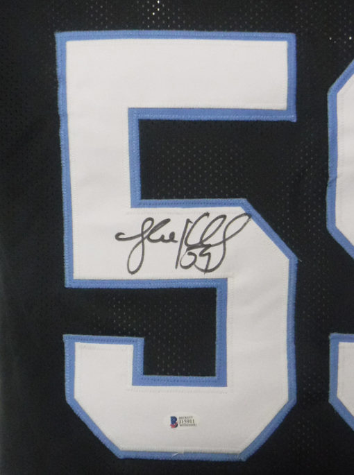 Luke Kuechly Autographed/Signed Carolina Panthers Black XL Jersey BAS 20509