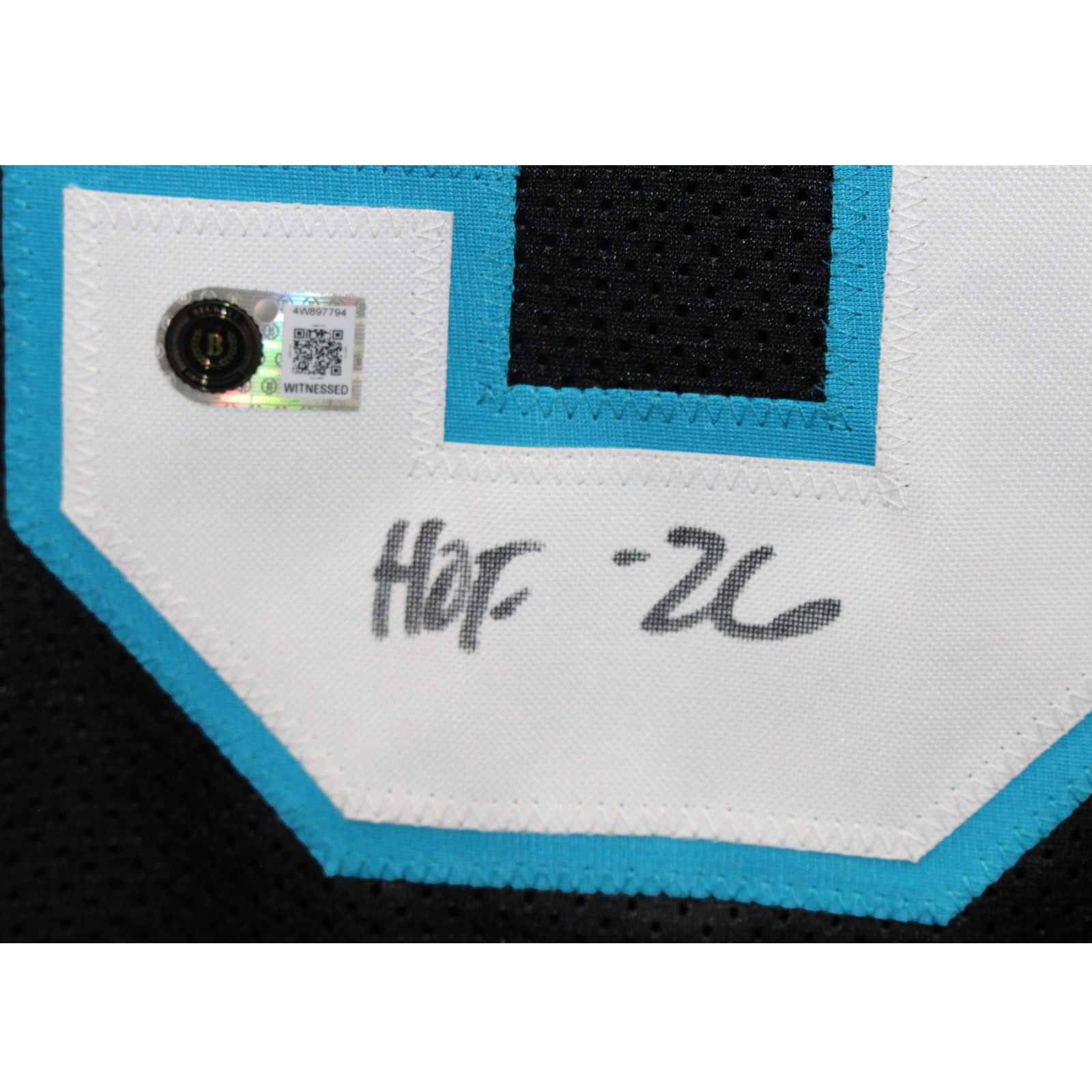 Luke Kuechly Autographed Pro Style sz XL Black Jersey HOF Beckett Witness 56888 3 Luke Kuechly Autographed Pro Style sz XL Black Jersey HOF Beckett Witness 56888