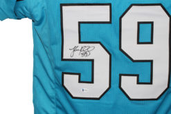 Luke Kuechly Autographed/Signed Carolina Panthers Blue XL Jersey BAS 20510