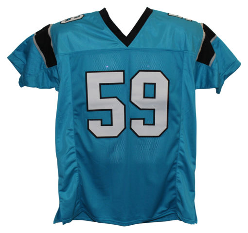 Luke Kuechly Autographed/Signed Carolina Panthers Blue XL Jersey BAS 20510