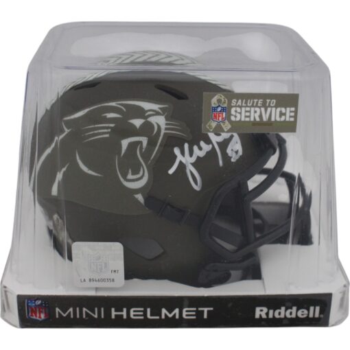 Luke Kuechly Autographed Carolina Panthers 22 STS Mini Helmet Beckett 40207