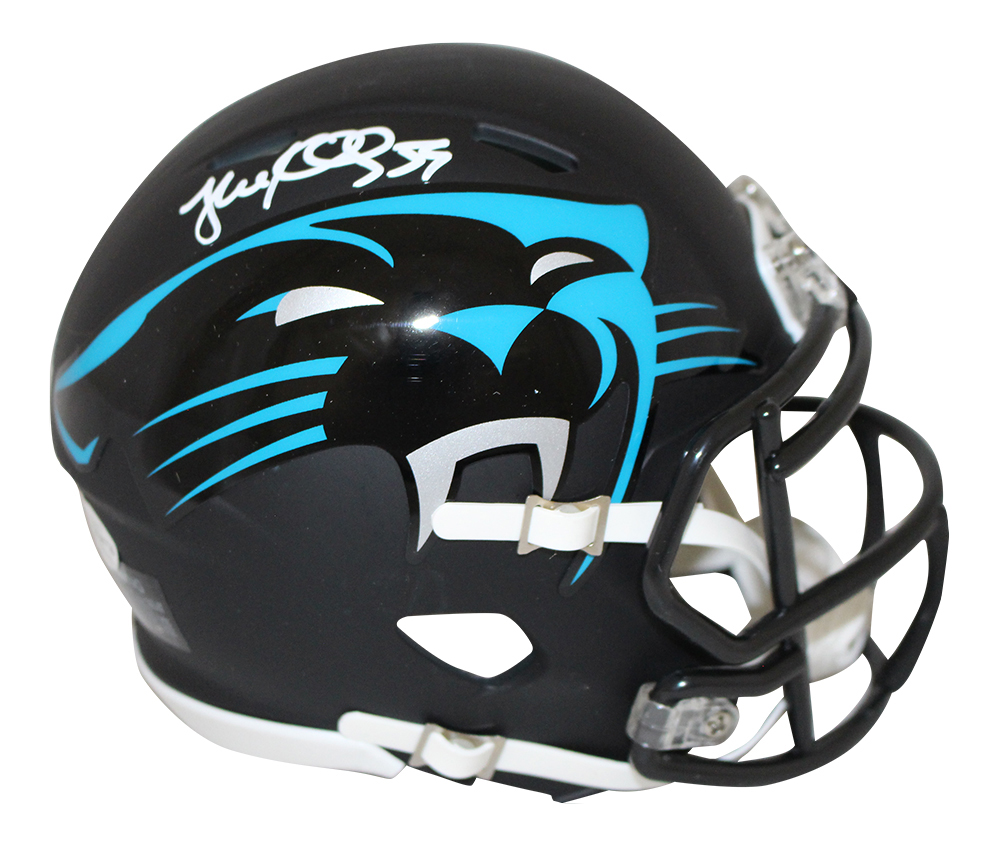 Luke Kuechly Autographed/Signed Carolina Panthers AMP Mini Helmet BAS 28266