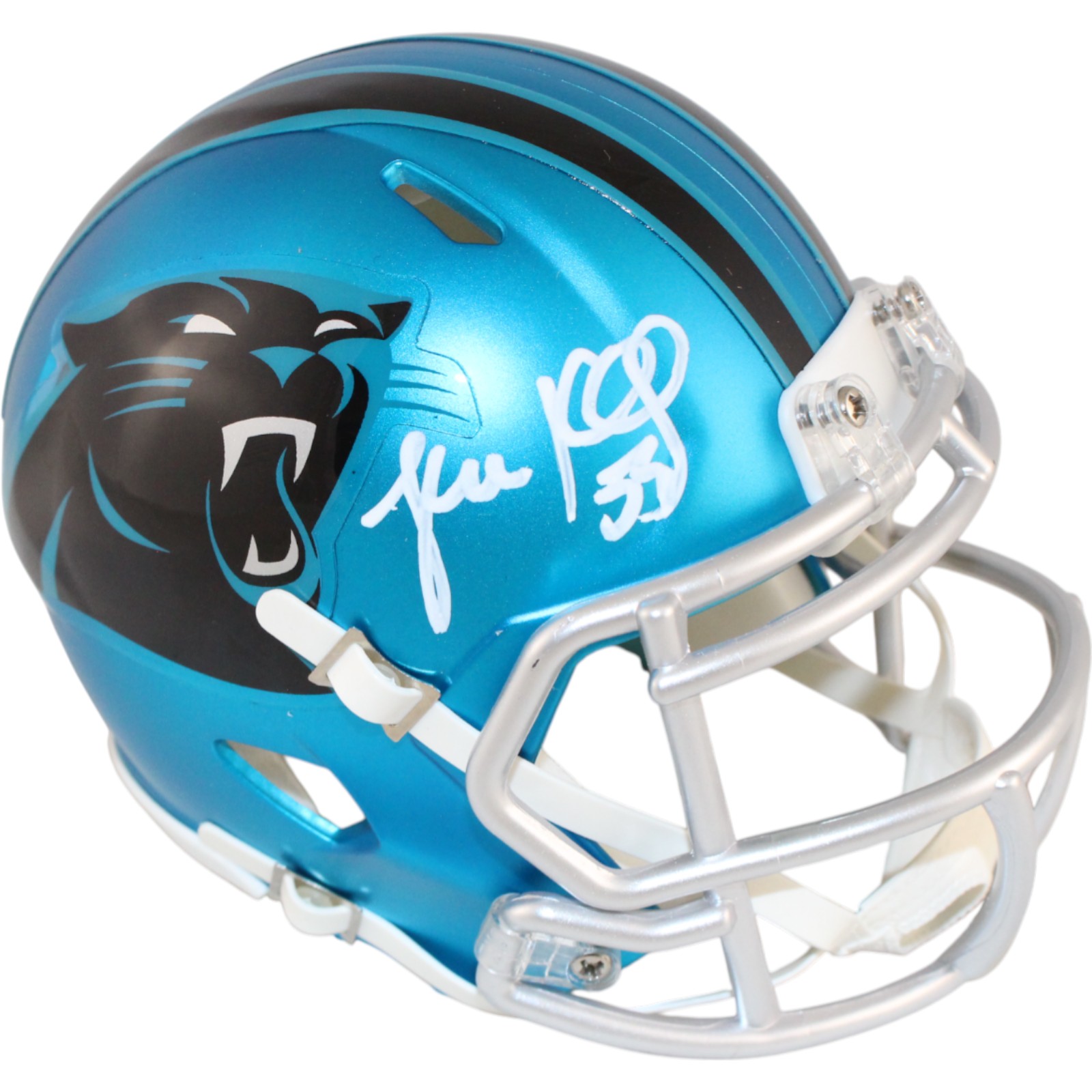 Luke Kuechly Autographed Carolina Panthers Blaze Mini Helmet Beckett 51656 1 Luke Kuechly Autographed Carolina Panthers Blaze Mini Helmet Beckett 51656