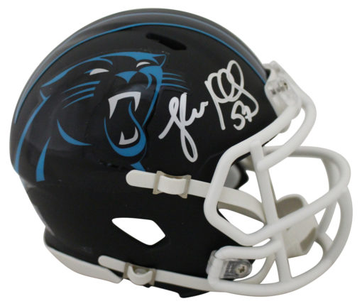 Luke Kuechly Autographed Carolina Panthers Black Matte Mini Helmet BAS 25471