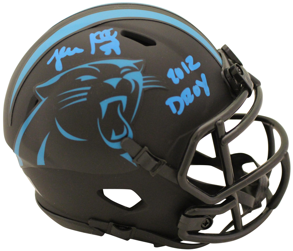 Luke Kuechly Signed Carolina Panthers Eclipse Mini Helmet 2012 DROY BAS
