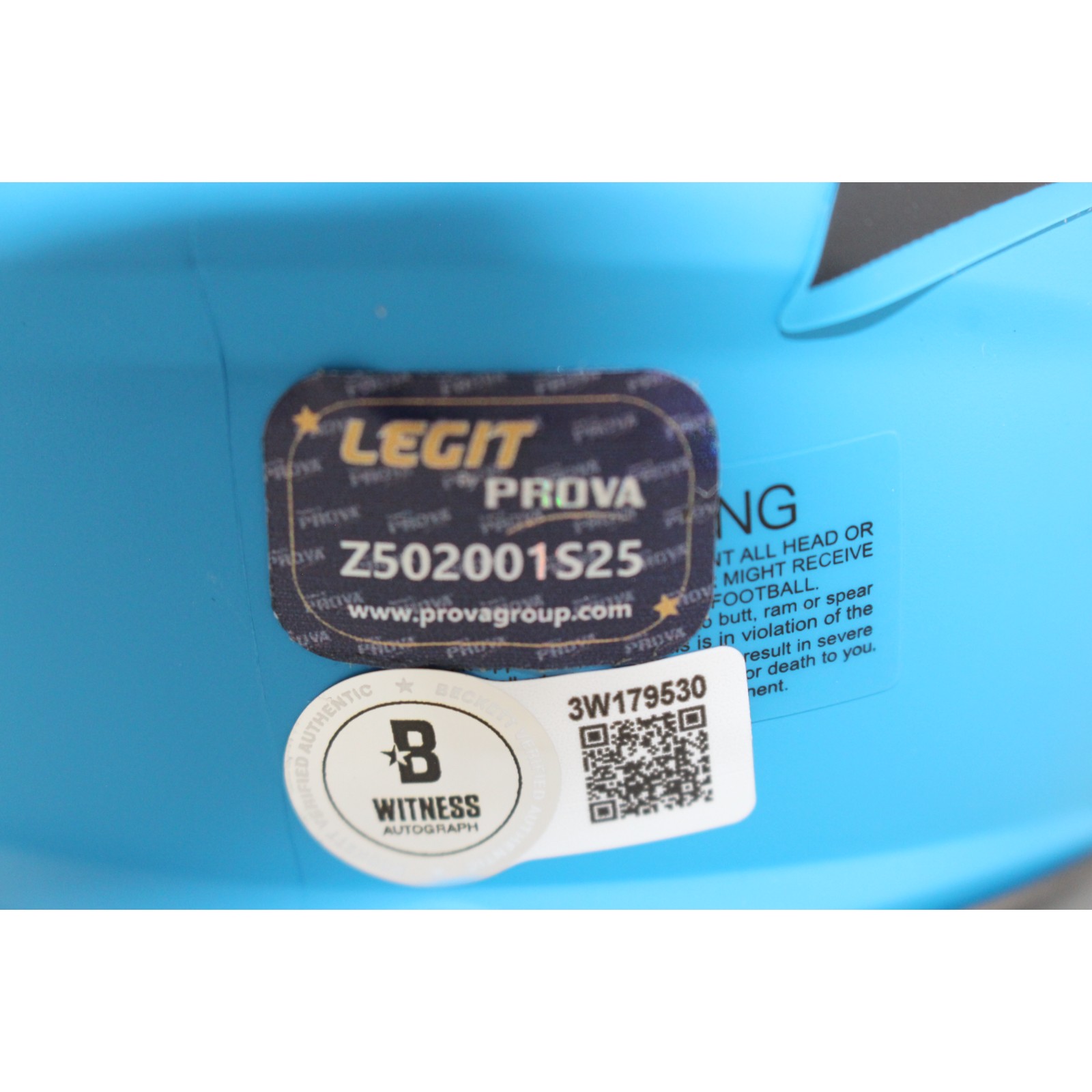 Luke Kuechly Autographed/Signed Carolina Panthers Rave Mini Helmet Beckett 51635 4 Luke Kuechly Autographed/Signed Carolina Panthers Rave Mini Helmet Beckett 51635