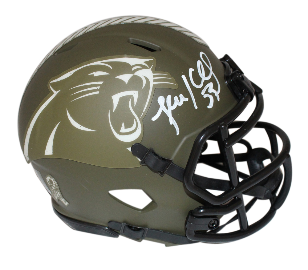 Luke Kuechly Signed Carolina Panthers salute Mini Helmet Beckett