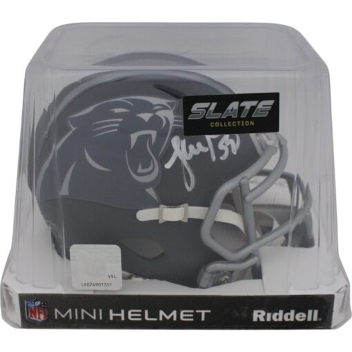 Luke Kuechly Autographed Carolina Panthers Slate Mini Helmet Beckett 48854