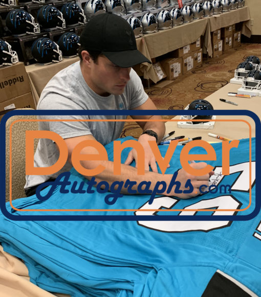 Luke Kuechly Autographed/Signed Carolina Panthers Blue XL Jersey BAS 20510