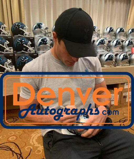 Luke Kuechly Autographed/Signed Carolina Panthers Mini Helmet BAS 25472