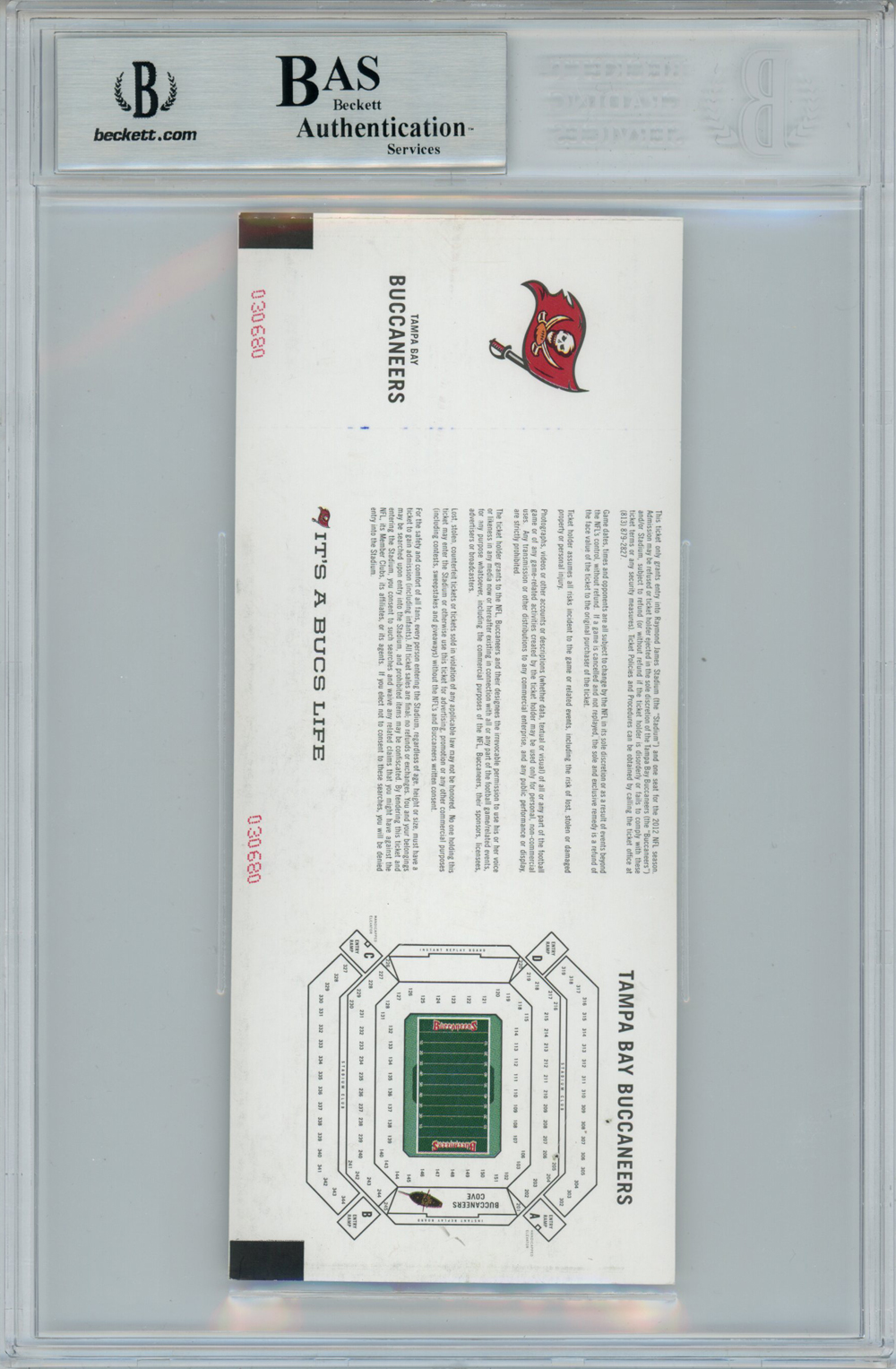 Luke Kuechly Signed Carolina Panthers NFL Debut Ticket Stub Becket Slab