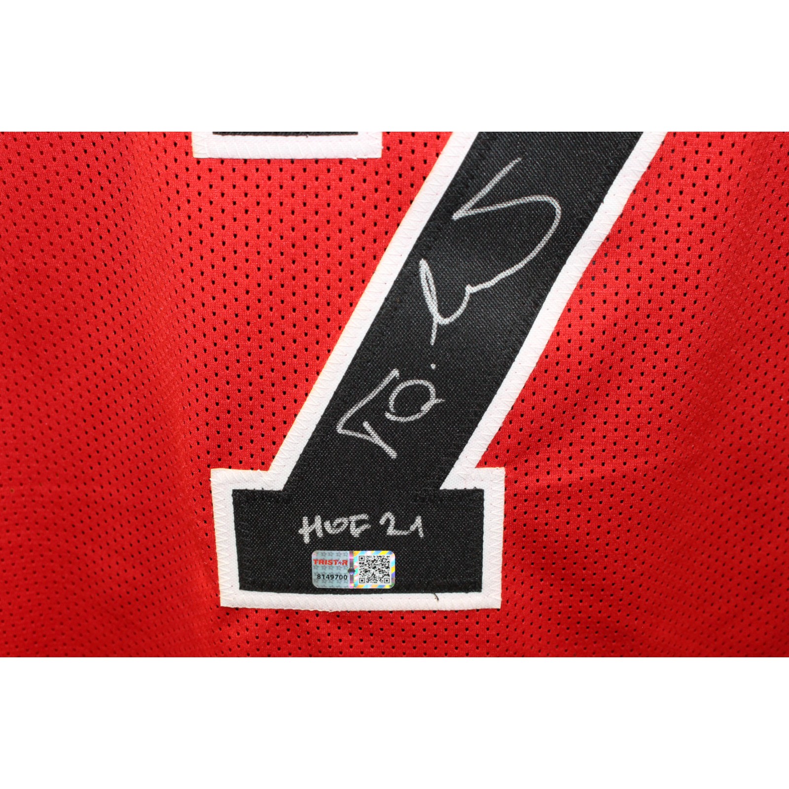 Toni Kukoc Autographed/Signed Pro Style Red Jersey TRI