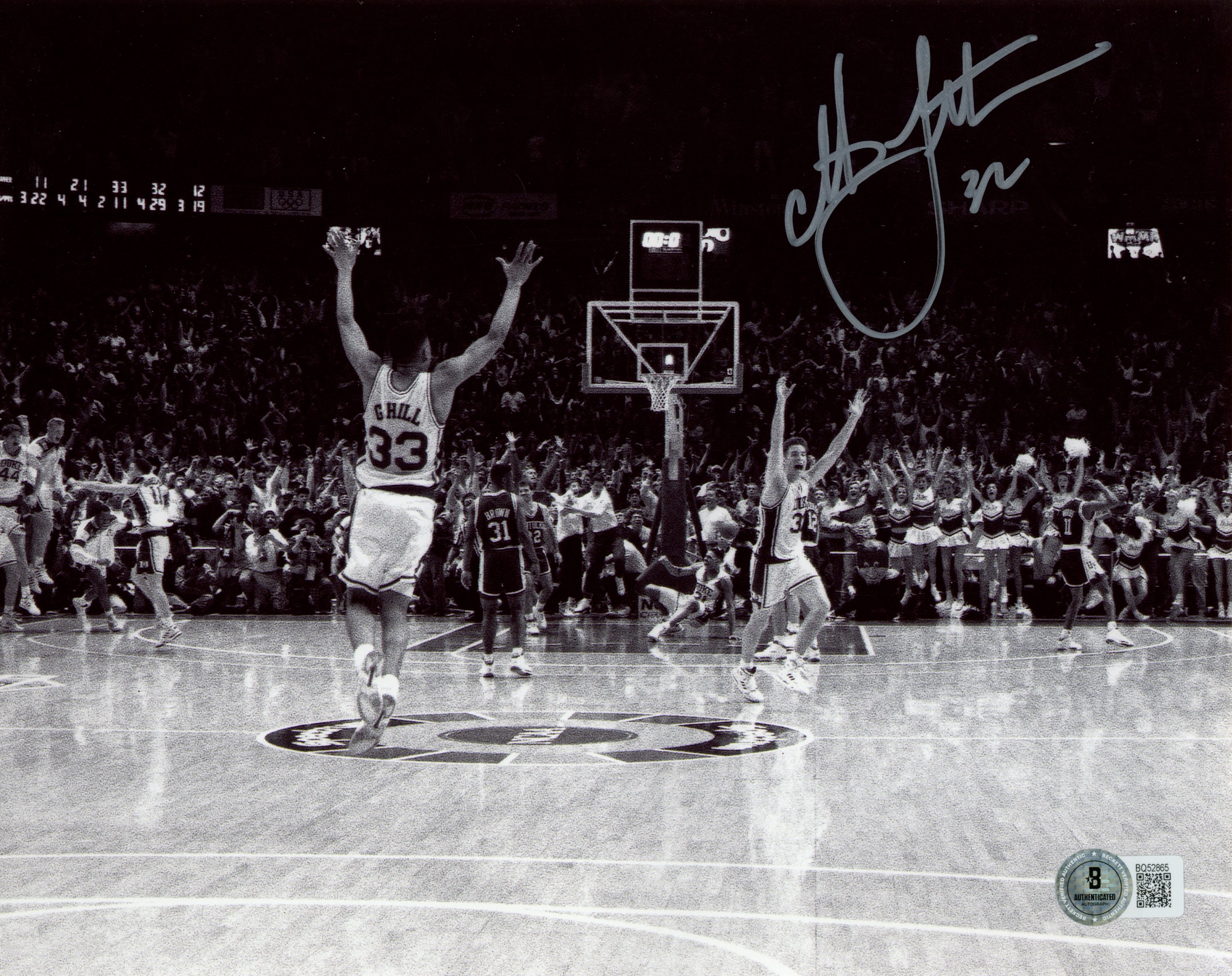 Christian Laettner Autographed/Signed Duke Blue Devils 8x10 Photo Beckett 57415
