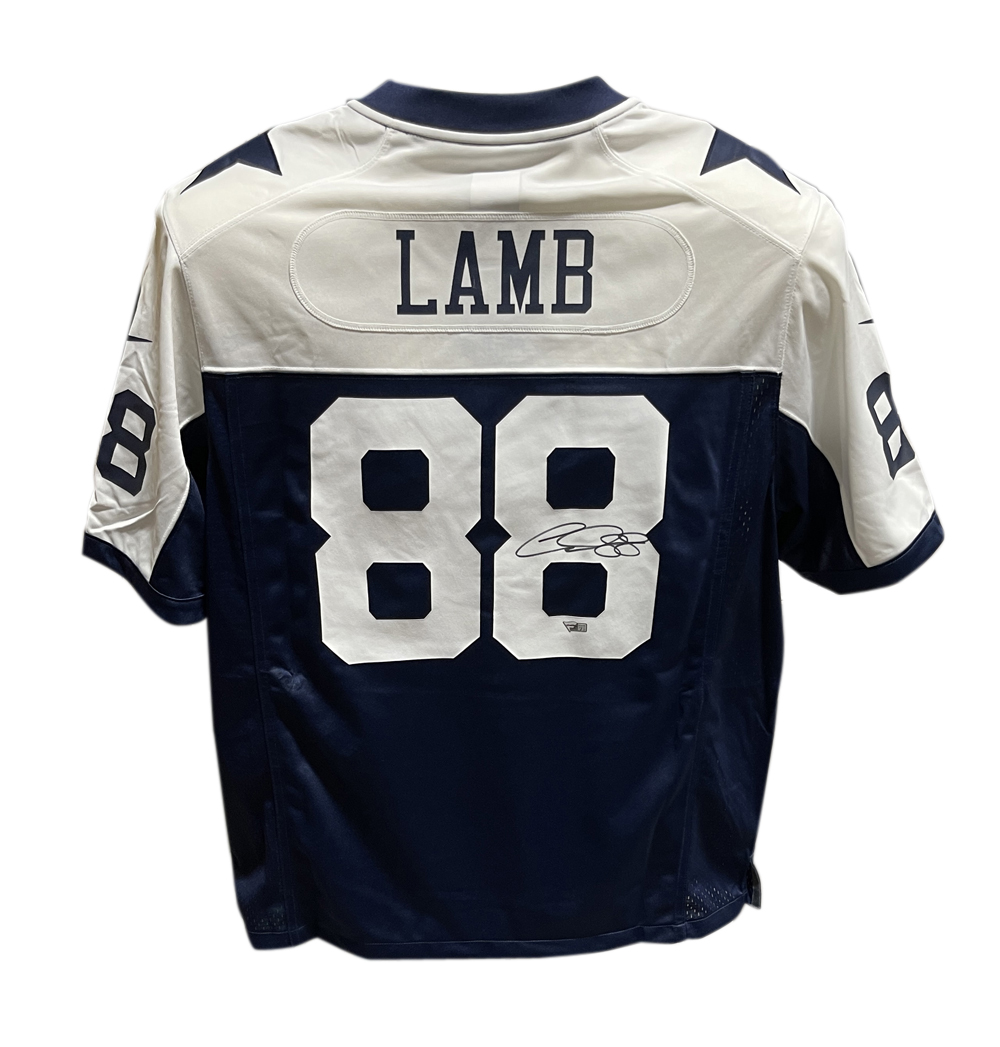 Cedee Lamb Autographed Dallas Cowboys Nike Blue/White Jersey FAN