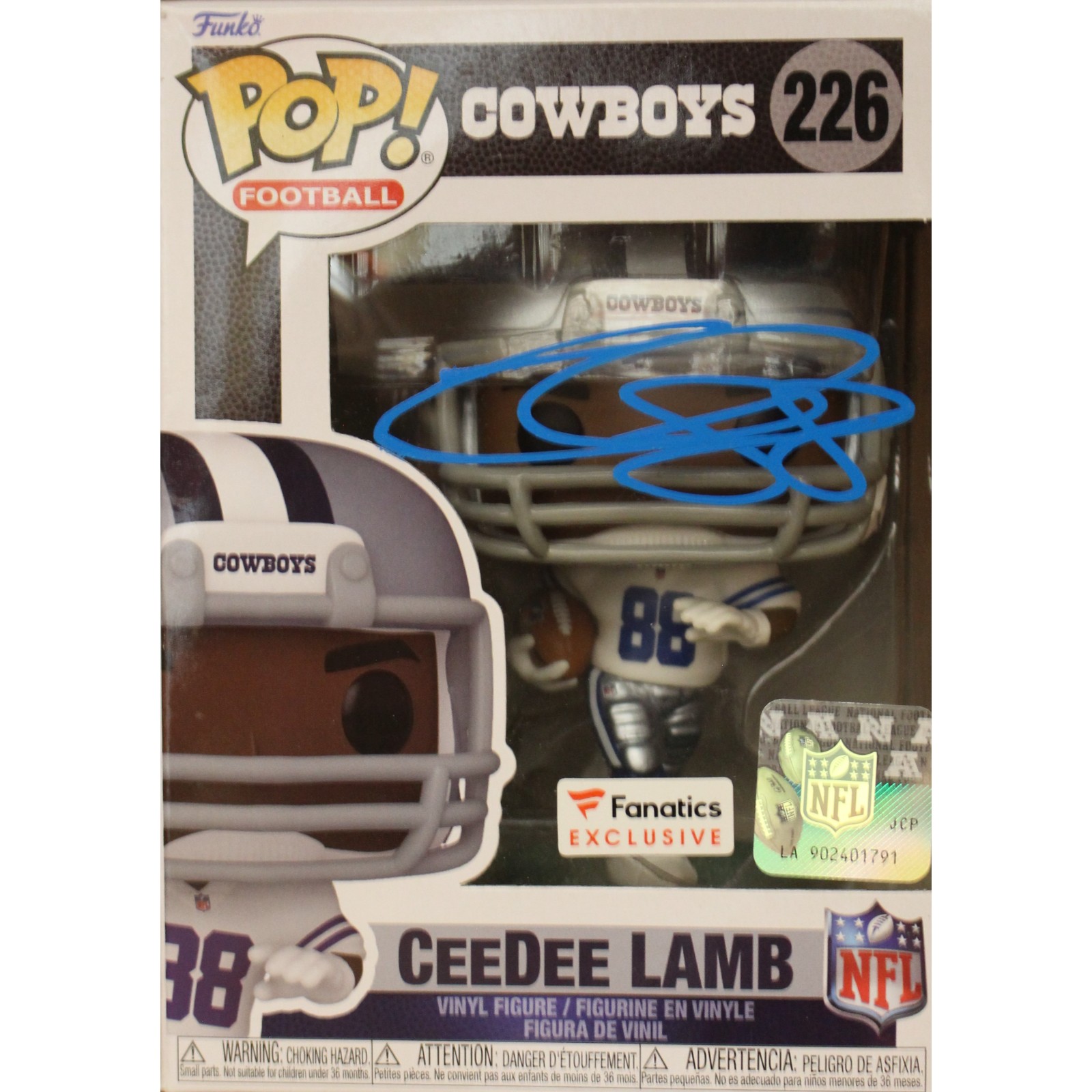 CeeDee Lamb Autographed/Signed Funko Pop! Fanatics FAN 44694