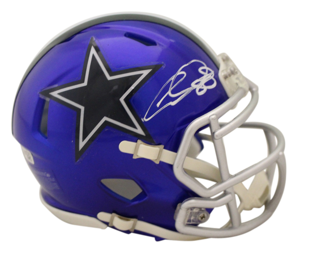 CeeDee Lamb Autographed Dallas Cowboys Flash Mini Helmet FAN