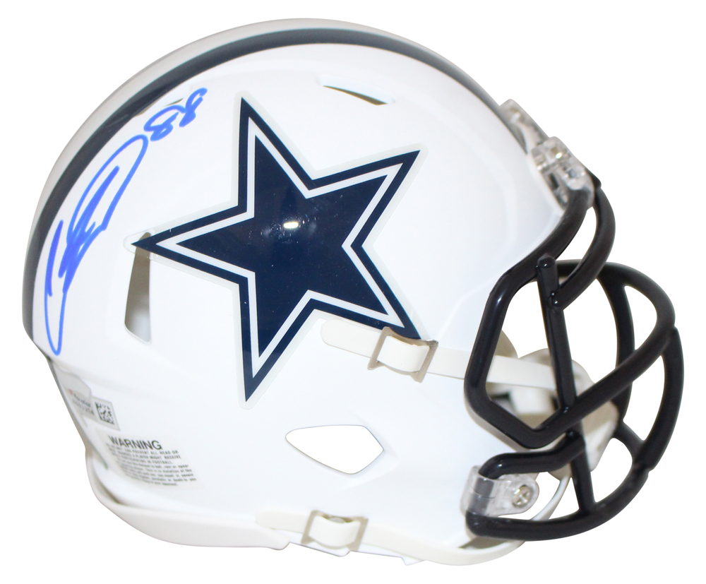 CeeDee Lamb Autographed Dallas Cowboys Flat White Mini Helmet FAN 28072