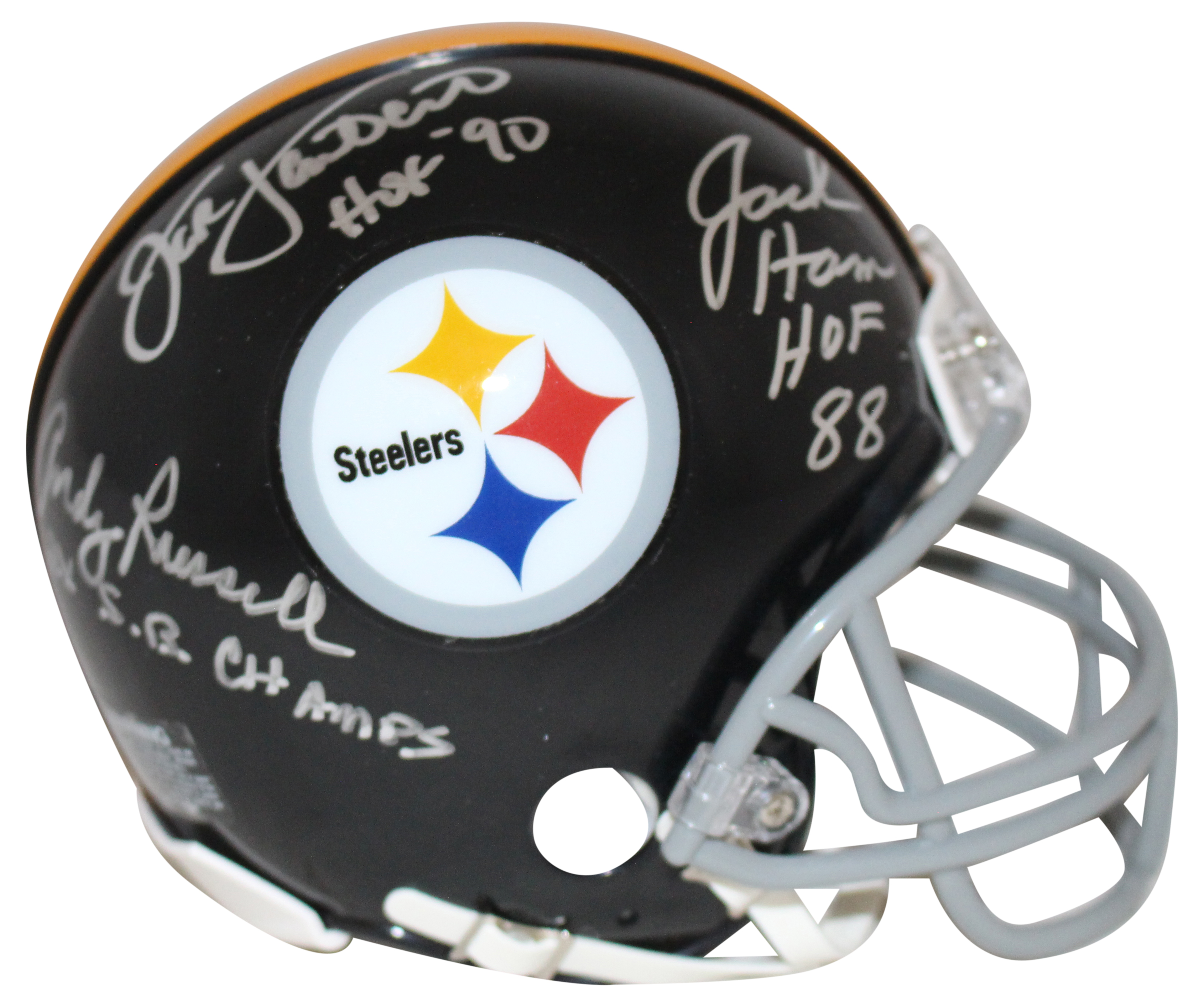 Jack Lambert Ham & Russell Signed Pittsburgh Steelers TB Mini Helmet BAS 28386
