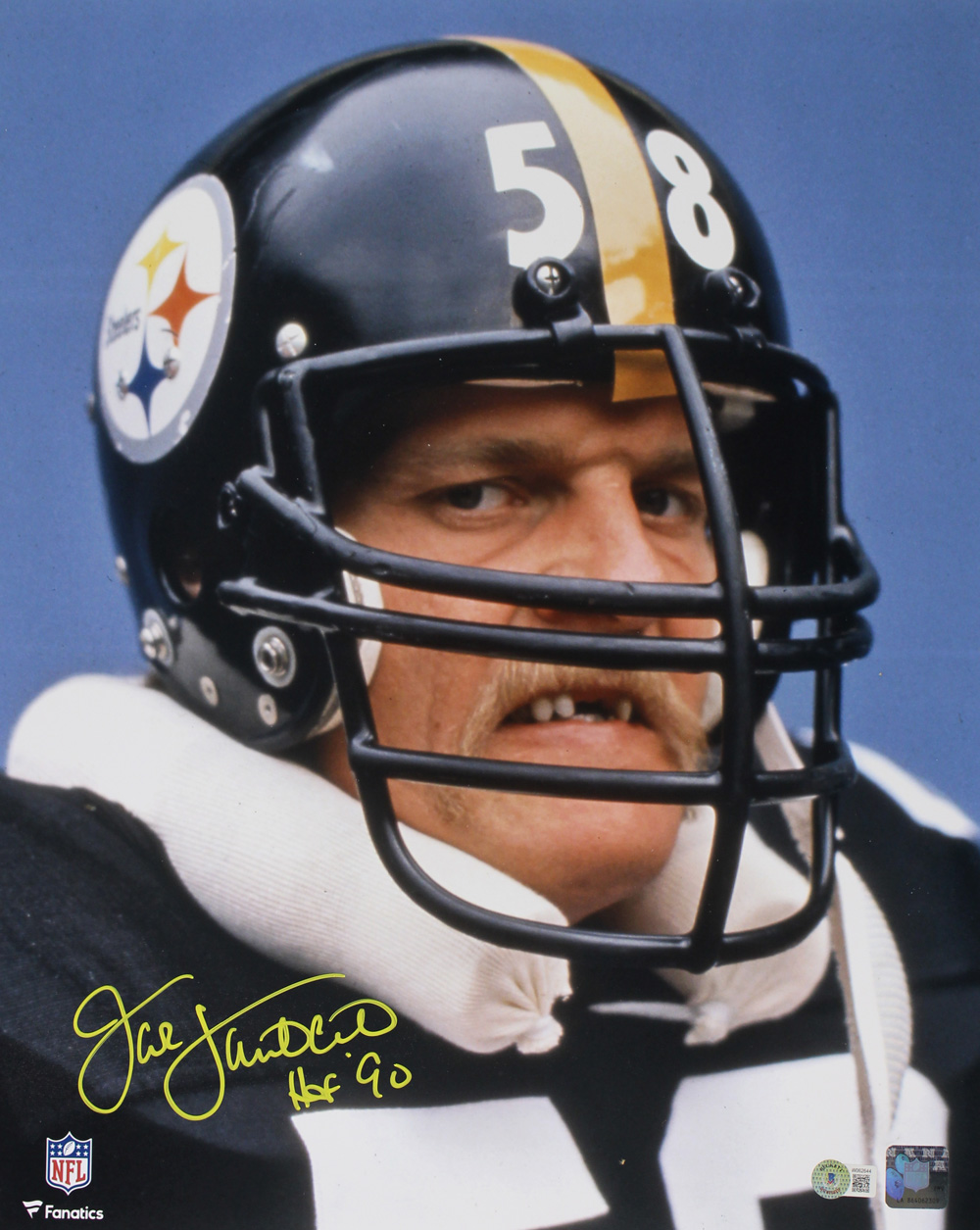 Jack Lambert Autographed/Signed Pittsburgh Steelers 16x20 Photo Beckett
