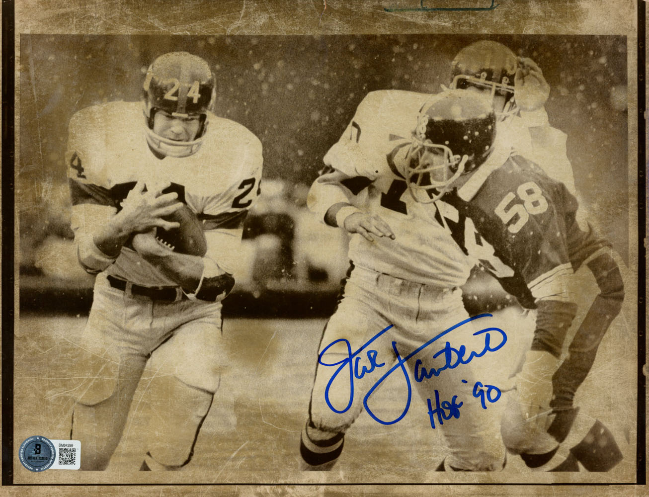 Jack Lambert Signed Pittsburgh Steelers 8x10 Photo HOF Beckett 45518