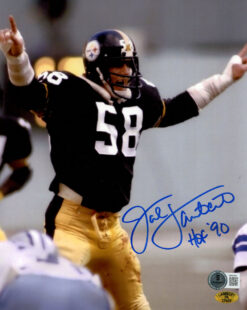 Jack Lambert Signed Pittsburgh Steelers 8x10 Photo HOF Beckett 45520