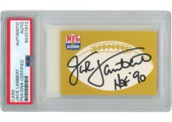Jack Lambert Autographed Pittsburgh Steelers Alumni Card Slabbed PSA 54875