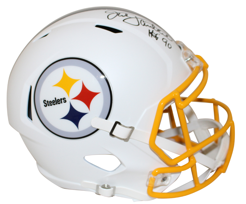 B Jack Ham Jack Lambert HOF Autographed Steelers Full-Size Football Helmet JSA 