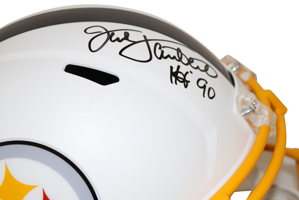 Jack Lambert Autographed Pittsburgh Steelers F/S Flat White Helmet HOF JSA 28216