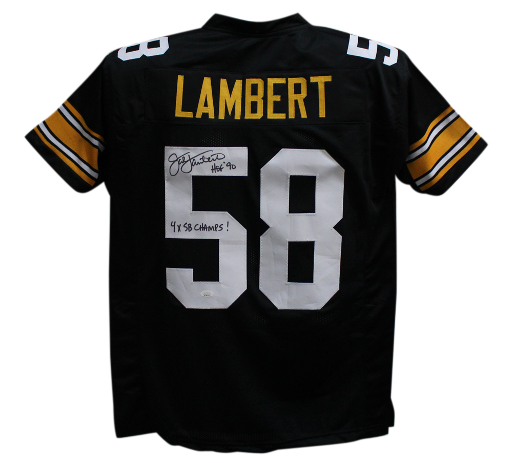 Jack Lambert Autographed/Signed Pro Style Black XL Jersey 2 Insc Beckett JSA