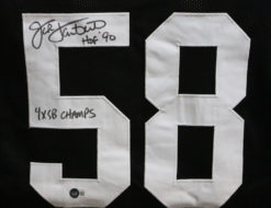 Jack Lambert Autographed/Signed Pro Style Black XL Jersey 2 Insc Beckett