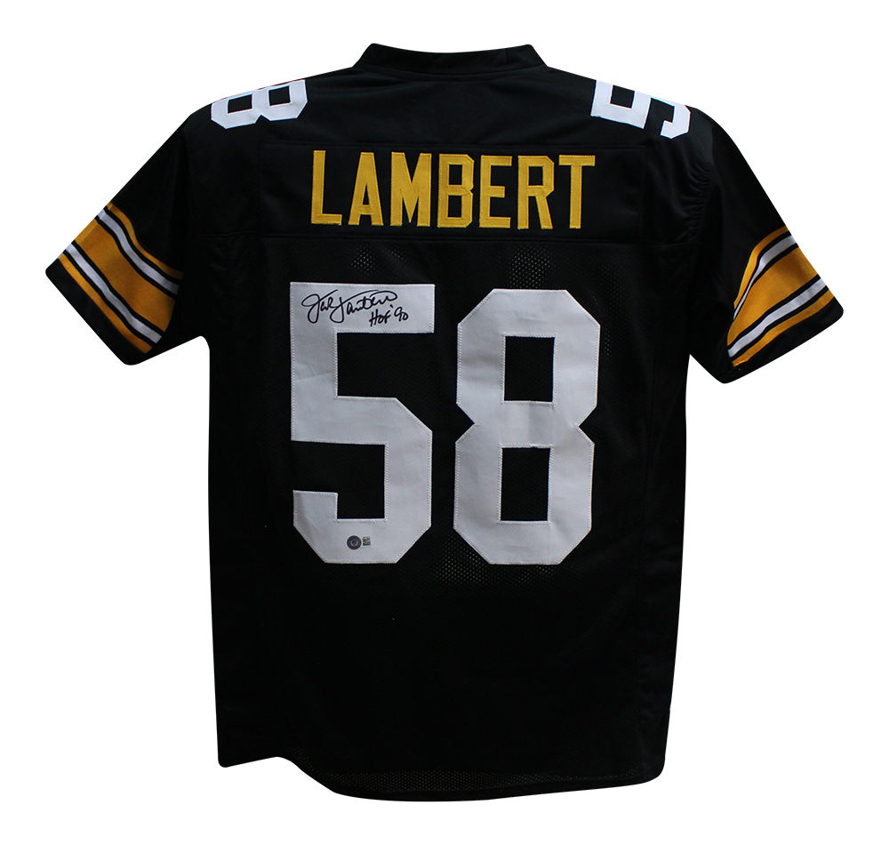 Jack Lambert Autographed/Signed Pro Style Black XL Jersey HOF Beckett