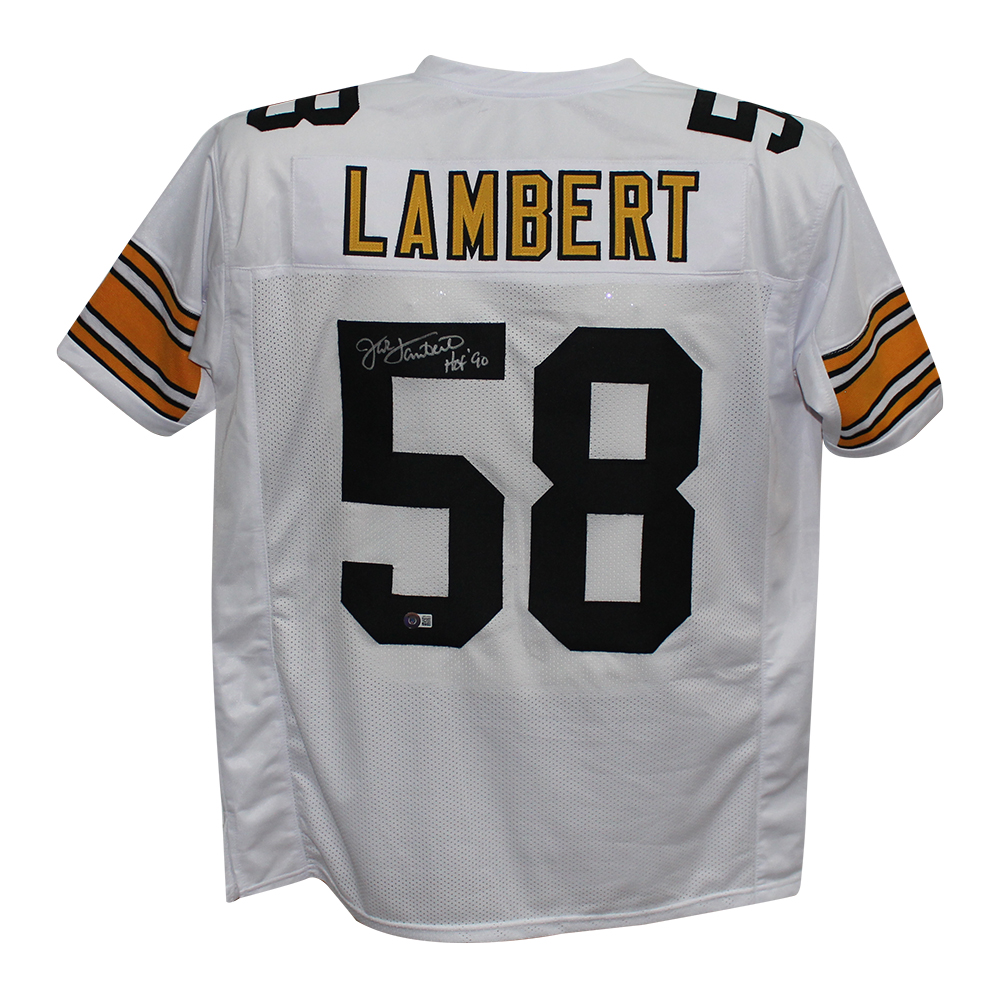 Jack Lambert Autographed/Signed Pro Style White XL Jersey HOF Beckett