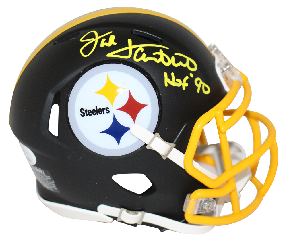 Jack Lambert Signed Pittsburgh Steelers Black Matte Mini Helmet HOF JSA 28192