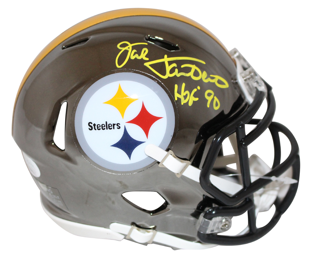 Jack Lambert Autographed Pittsburgh Steelers Chrome Mini Helmet HOF JSA 28189