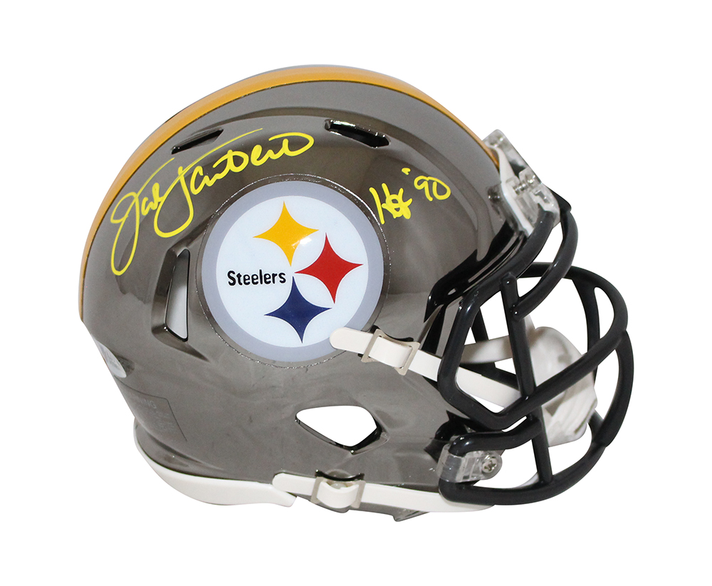 Jack Lambert Autographed Pittsburgh Steelers Chrome Mini Helmet HOF BAS 31858