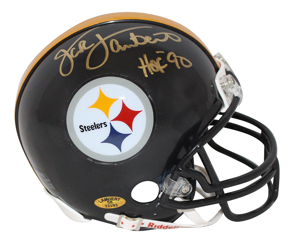 Jack Lambert Autographed/Signed Pittsburgh Steelers Mini Helmet HOF JSA 31859