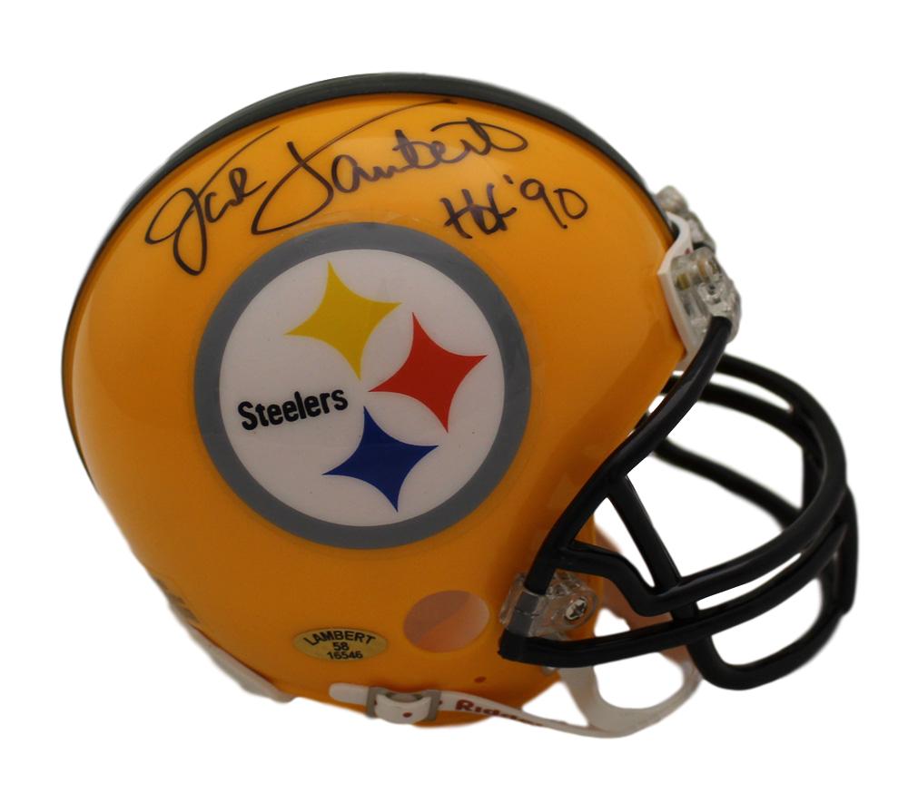 Jack Lambert Autographed/Signed Pittsburgh Steelers Yellow Mini Helmet 13478