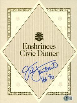 Jack Lambert Signed Pittsburgh Steelers 1990 Enshrinees Dinner Program BAS 57215