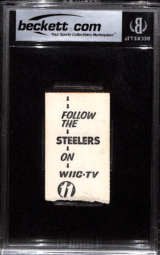 Jack Lambert Signed Pittsburgh Steelers 11/16/75 Ticket Stub Slab Beckett