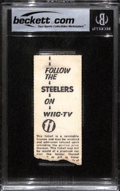 Jack Lambert Signed Pittsburgh Steelers 11/16/75 Ticket Stub Slab Beckett