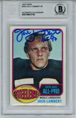 Jack Lambert Autographed/Signed 1976 Topps #229 Slab Trading Card Beckett 56930
