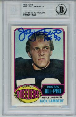 Jack Lambert Autographed/Signed 1976 Topps #229 Slab Trading Card Beckett 56932