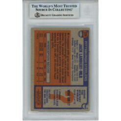 Jack Lambert Signed Pittsburgh Steelers 1976 Topps 220 Card HOF Beckett 46392