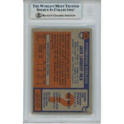 Jack Lambert Signed Pittsburgh Steelers 1976 Topps 220 Card HOF Beckett 46394
