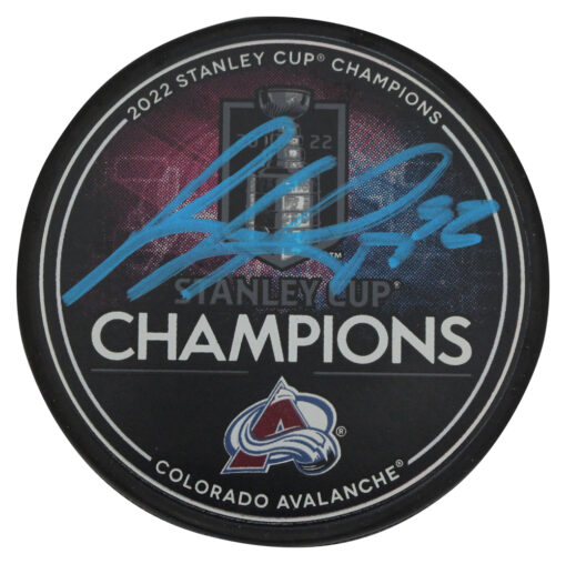 Gabriel Landeskog Signed Colorado Avalanche 2022 Champions Puck JSA