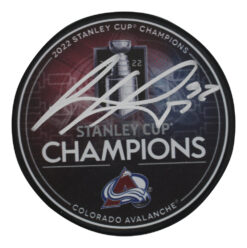 Gabriel Landeskog Signed Colorado Avalanche 2022 Champions Puck JSA