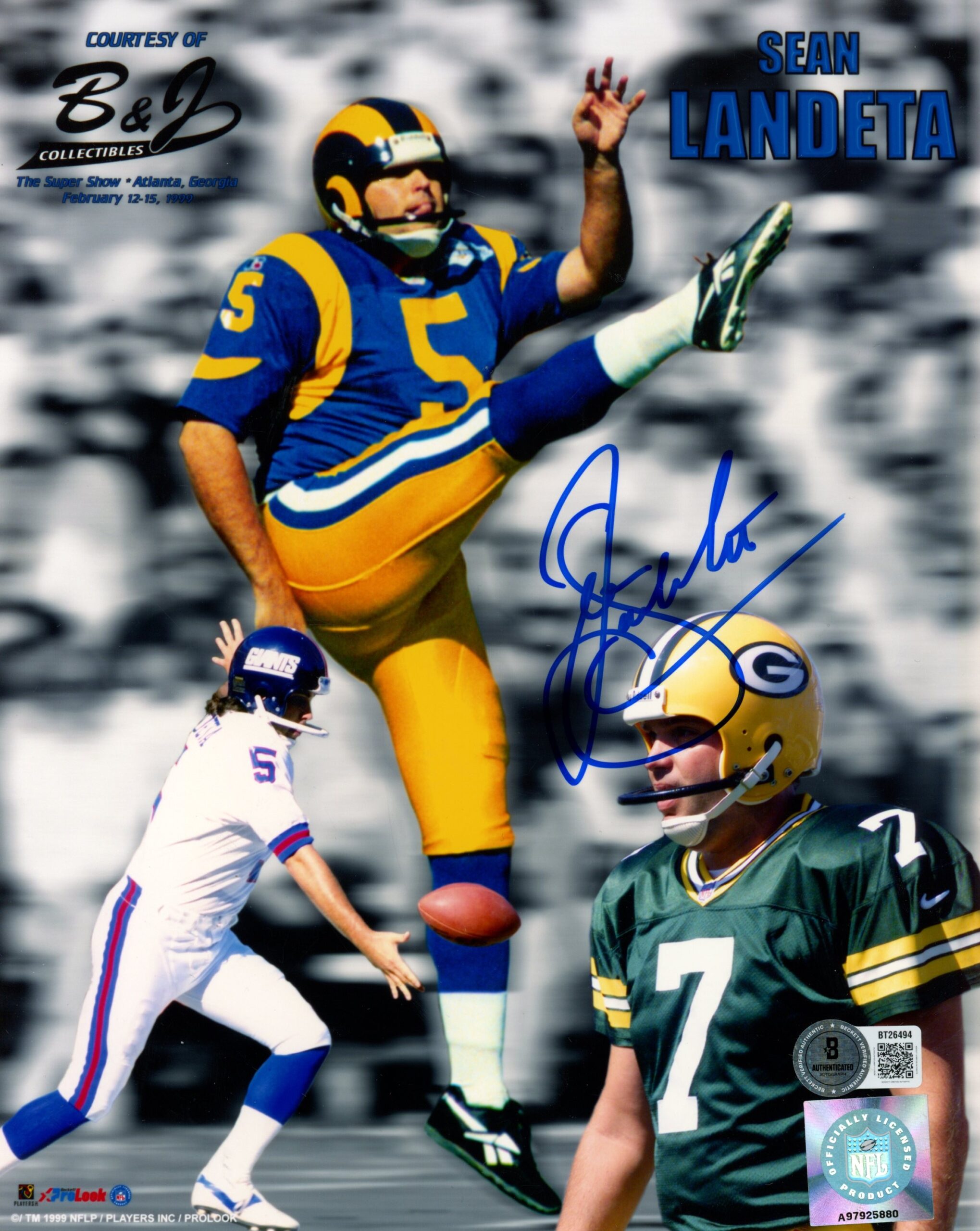 Sean Landeta Autographed Los Angeles Rams 8x10 Photo PL Beckett 56823 1 Sean Landeta Autographed Los Angeles Rams 8x10 Photo PL Beckett 56823