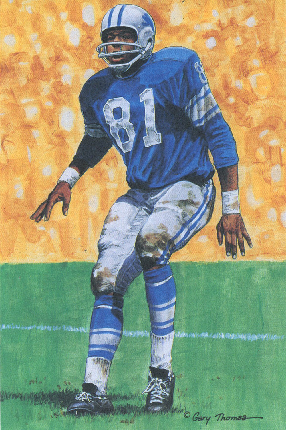 Dick Lane Unsigned Detroit Lions 1989 Series One Goal Line Art Card